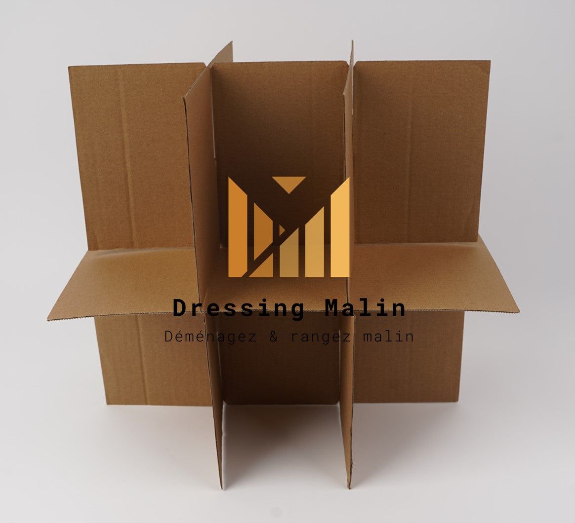 Carton verres avec séparateurs jusqu'à 12 verres