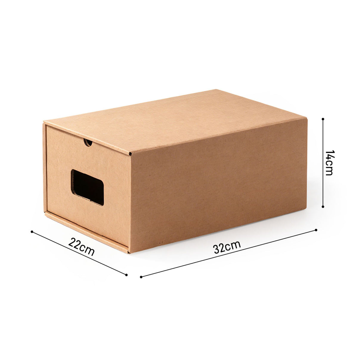 Lot de 10 boîtes de rangement carton multi-usage 32×22×14 cm – 9 L