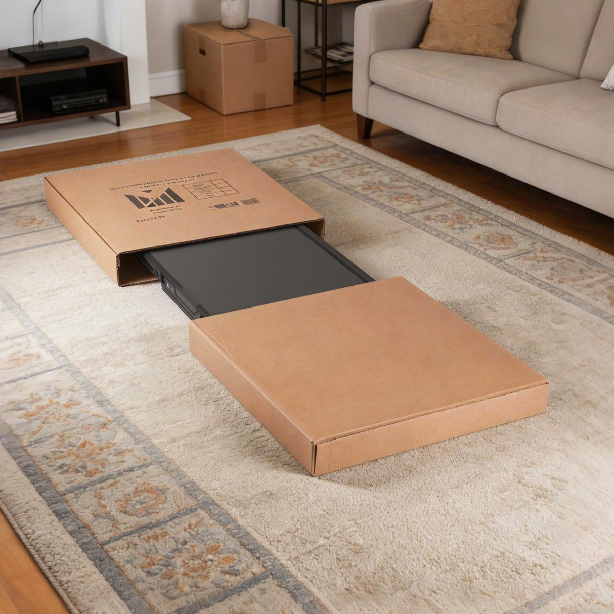 Carton déménagement écran ou cadre télescopique double cannelure – L 100 X l 15X h 90-160 cm - jusqu'à 65 pouces