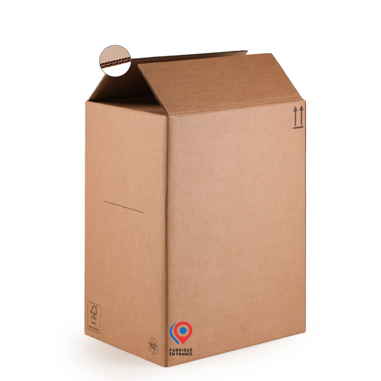 Lot de 20 cartons double cannelure 39×29×51 cm – 52L - fond semi automatique