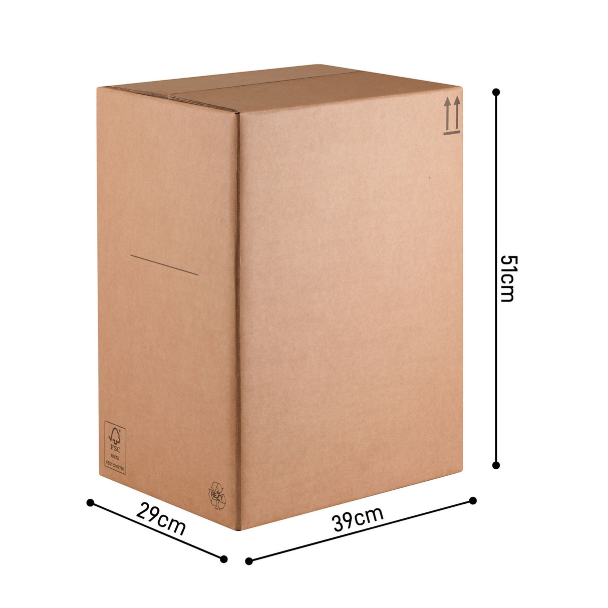 Lot de 20 cartons double cannelure 39×29×51 cm – 52L - fond semi automatique
