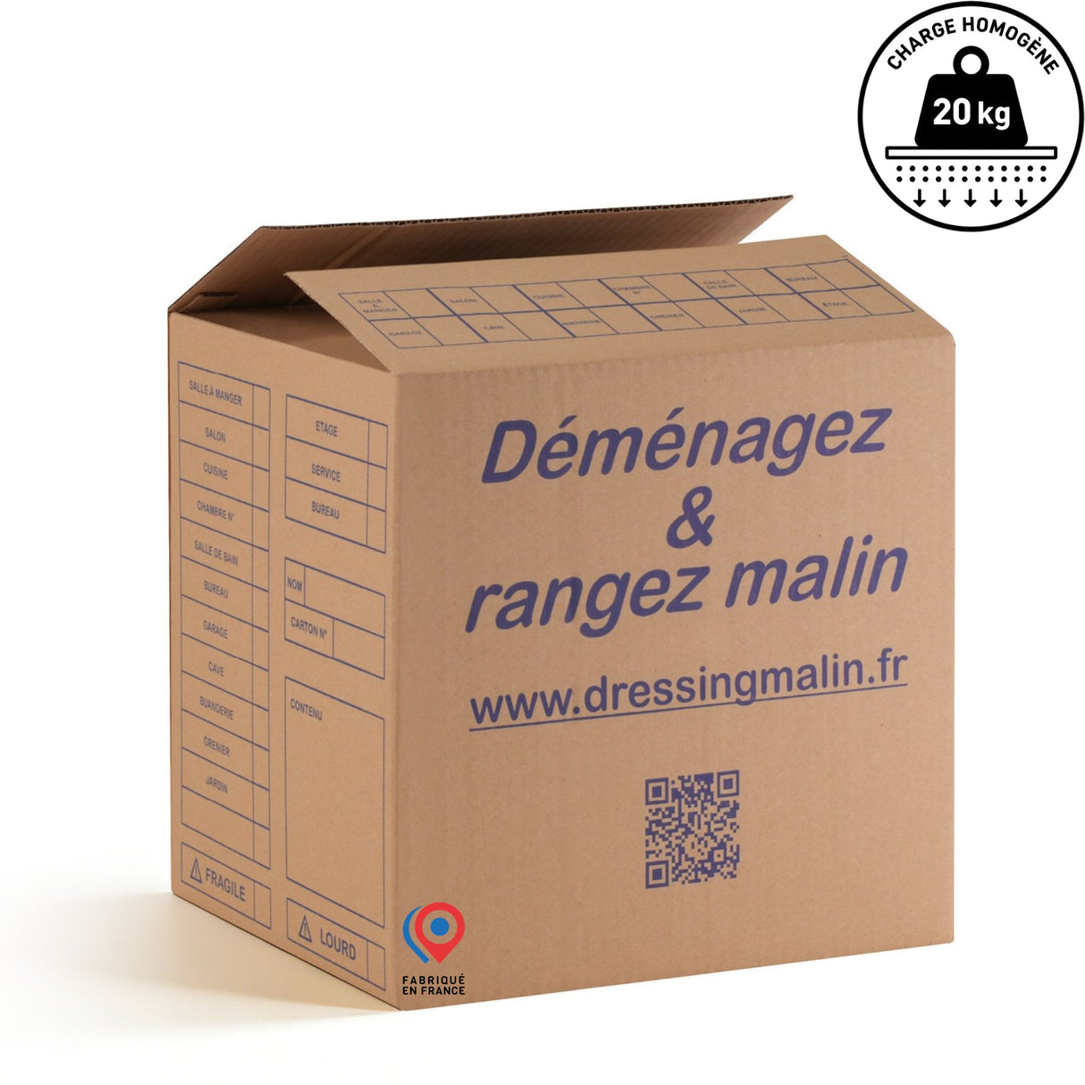 Carton livre multi-usage 34x26x32 cm – 28 L