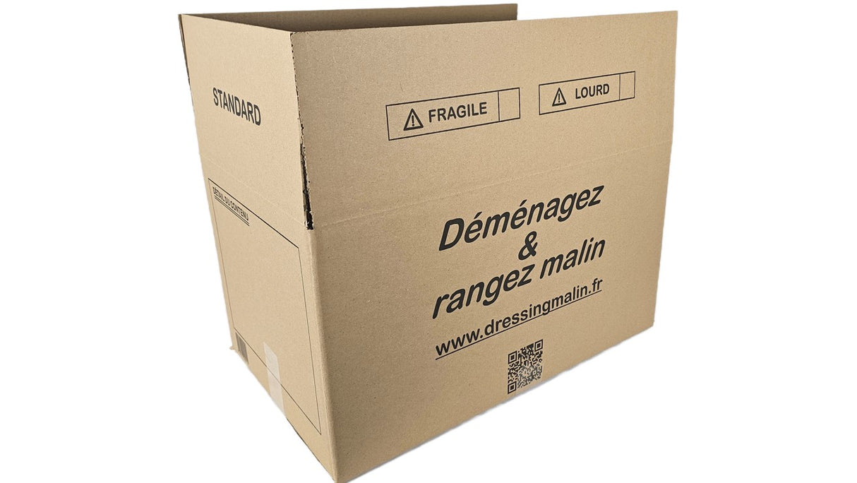 Carton standard 57L résistant pour déménagement, stockage ou expédition de vos affaires.