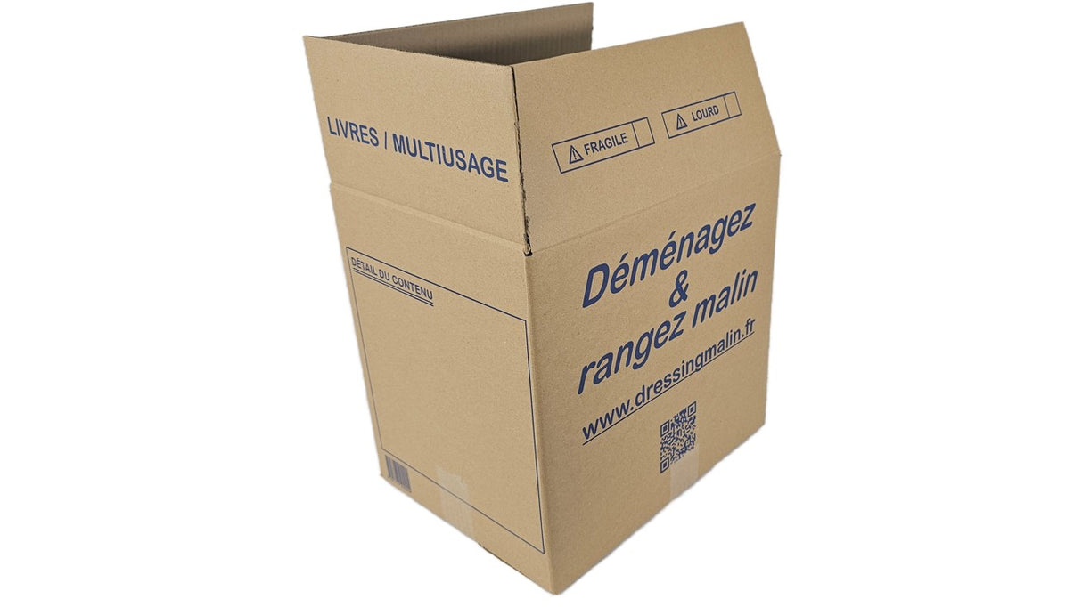 Carton de déménagement 28L pour livres – robuste et pratique pour stockage ou archives