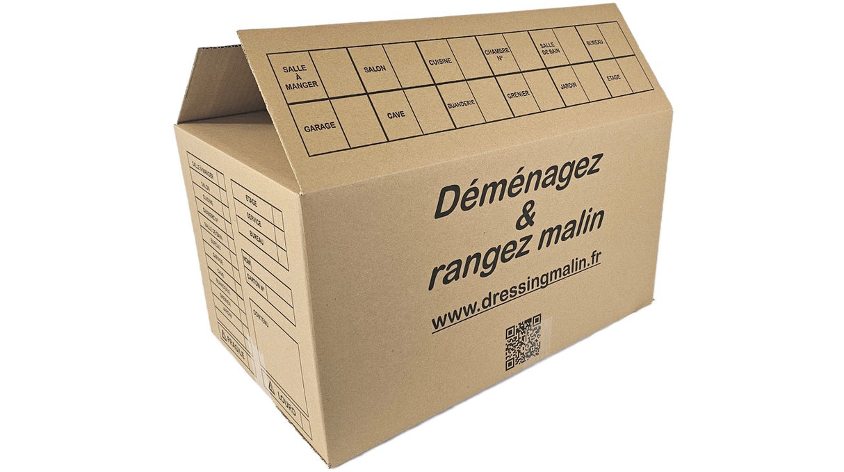 Carton standard 57L résistant pour déménagement, stockage ou expédition de vos affaires.