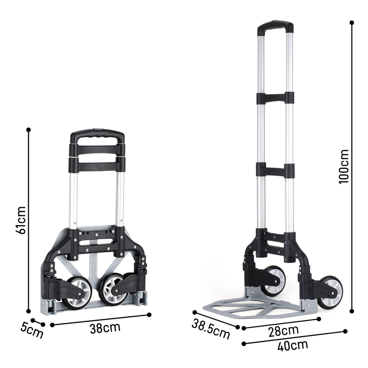 Chariot de transport pliant aluminium 75 kg
