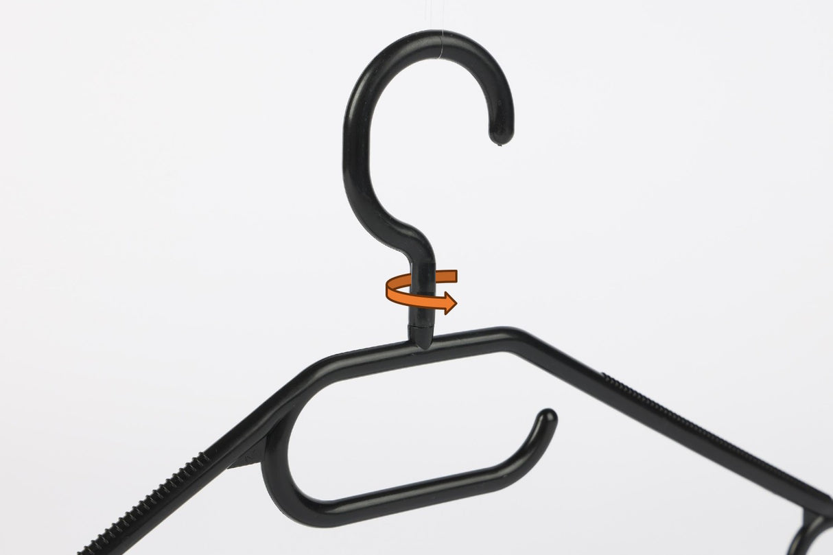 Cintres en plastique noir 40 cm avec encoches – pour suspendre t-shirts, robes, chemises ou pantalons sans glisser
