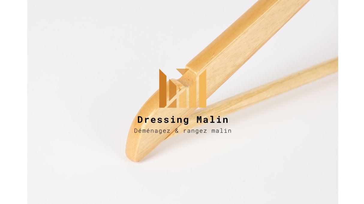 Cintres bois 45 cm élégants et solides avec crochet rotatif – idéal penderie manteaux et chemises