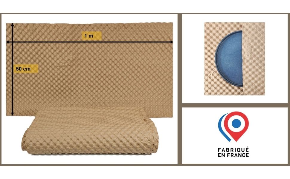feuilles de papier bulle kraft 0,5 x 1 m – protection biodégradable pour objets fragiles, vaisselle et emballage écoresponsable