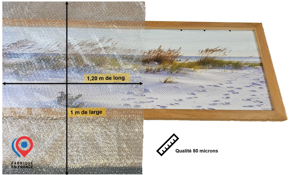 Pochette bulle 100×120 cm pour protéger cadres, tableaux et objets plats fragiles lors d’un transport ou stockage.