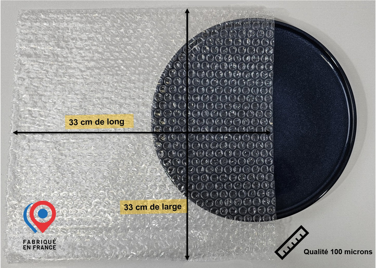 Pochette bulle 33×33 cm – parfaite pour emballer et sécuriser objets fragiles lors du transport ou du stockage.