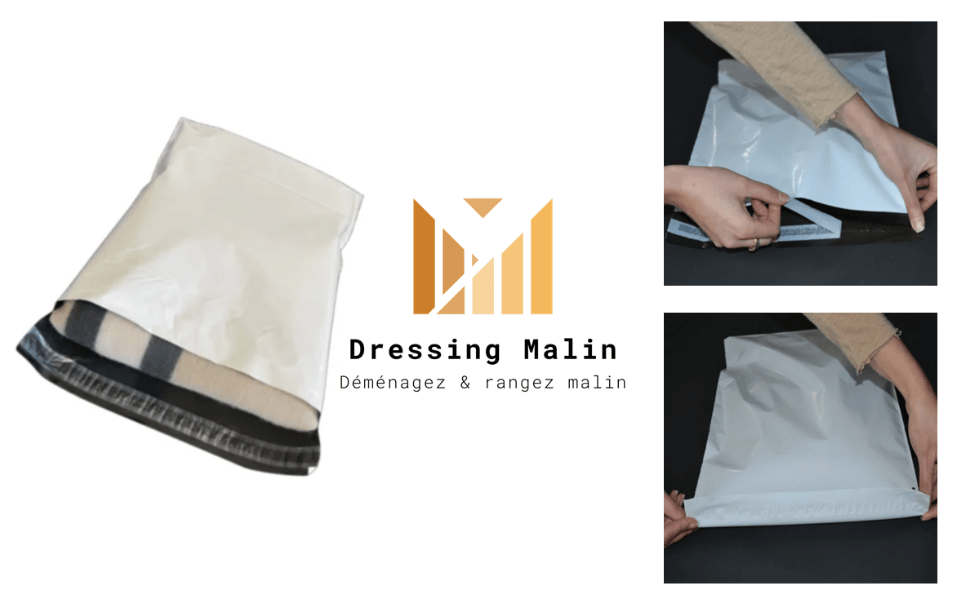 Pochettes plastique pour envois Vinted, légères, solides et discrètes.