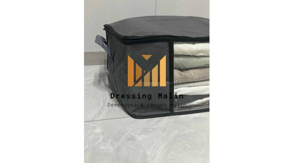 Lot de 3 sacs de rangement 35L sous-lit avec fenêtre, pour vêtements, linge de maison ou couettes.