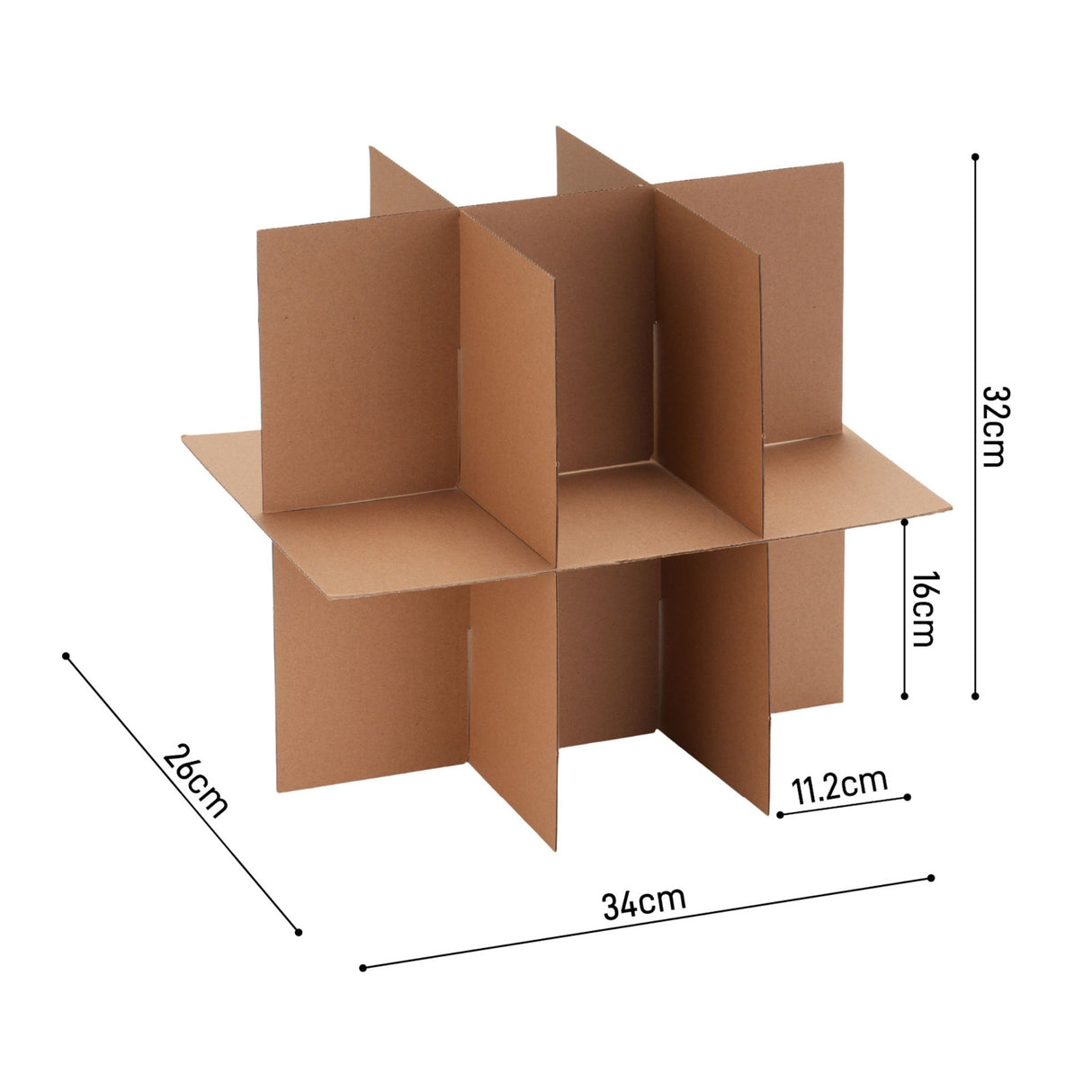Carton verres 34x26x32 cm – 28 L avec 12 emplacements