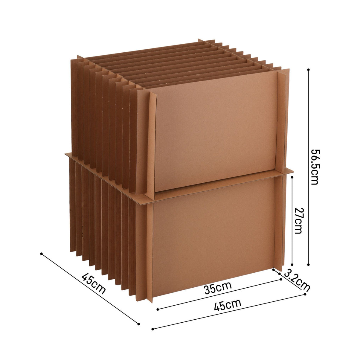 Séparateur pour 24 assiettes pour carton grand volume double cannelure 45x45x56.5 cm - 114L