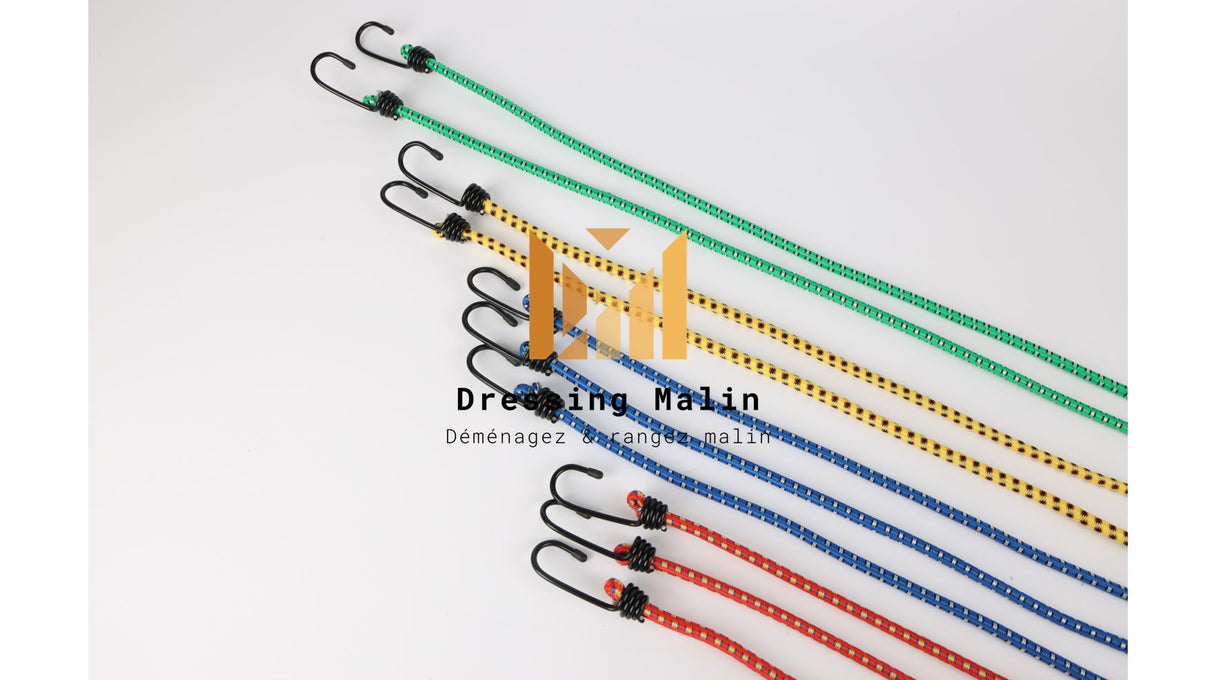 Lot de 10 tendeurs élastiques avec crochets – robustes pour attacher ou maintenir des objets