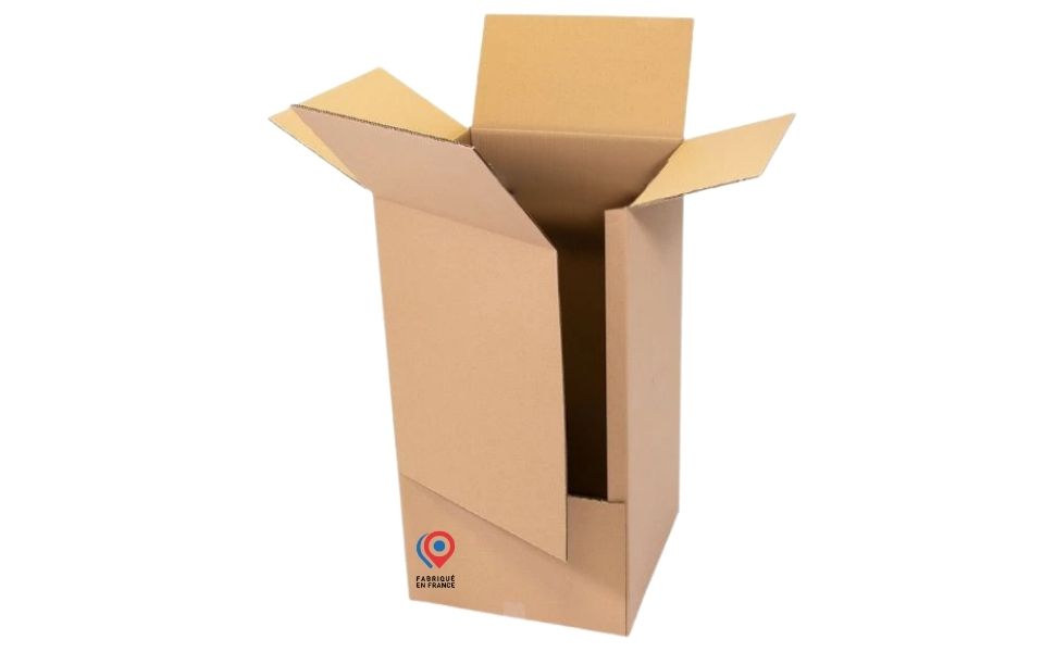 Carton penderie sans tringle 50x50x80 cm, 200 litres, idéal pour vêtements pliés et textiles légers