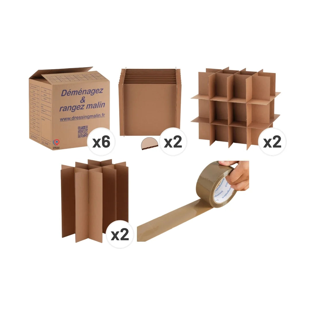 Kit protection verres, bouteilles et vaisselle + adhésif 68 m - 13 pièces