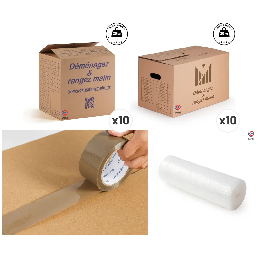 Kit Cartons Déménagement T1 – 22 pièces - Studio & Petit Logement Prêt à Emballer