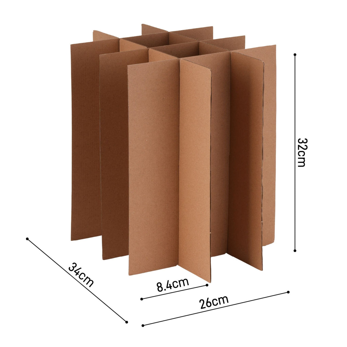 Lot de 5 cartons livre multi-usage 34x26x32 cm – 28 L avec croisillons 12 bouteilles