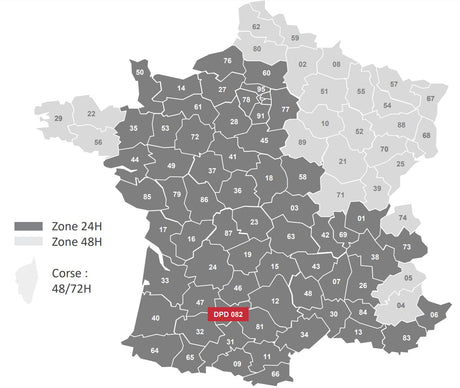 Carte des délais de transport au départ de Dressing Malin
