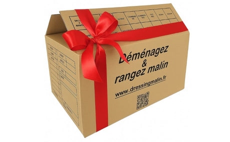 Visuel Black Friday : cartons, kits et accessoires de déménagement en promotion jusqu’à -50 % sur dressingmalin.fr