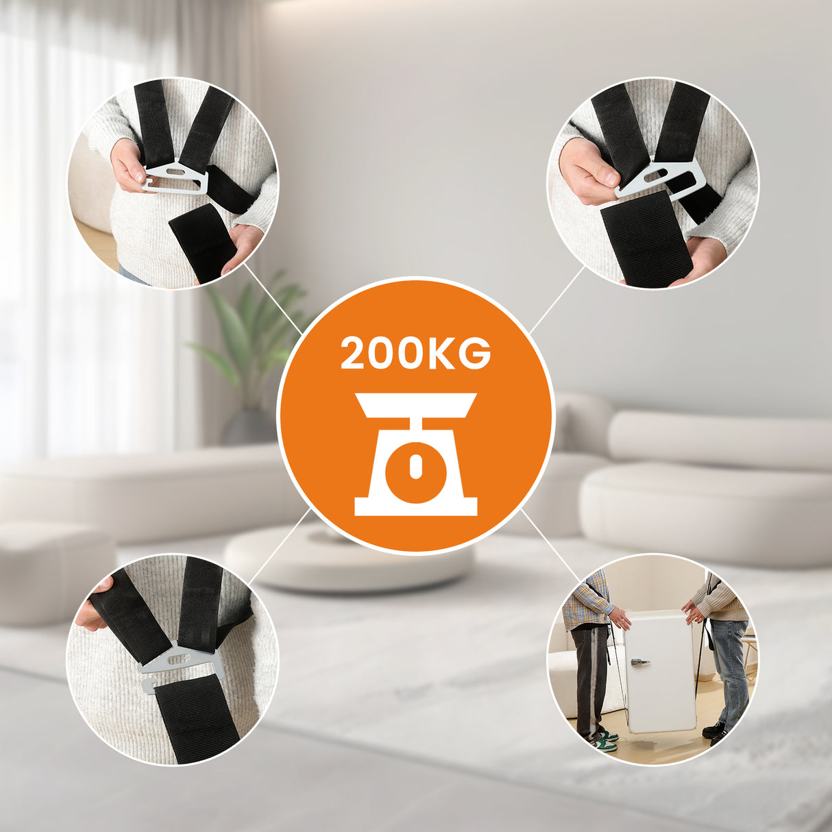 Kit Déménagement Complet – Harnais de Levage x2, Gants Antidérapants, Bâche 3x4 m & Adhésif 68m