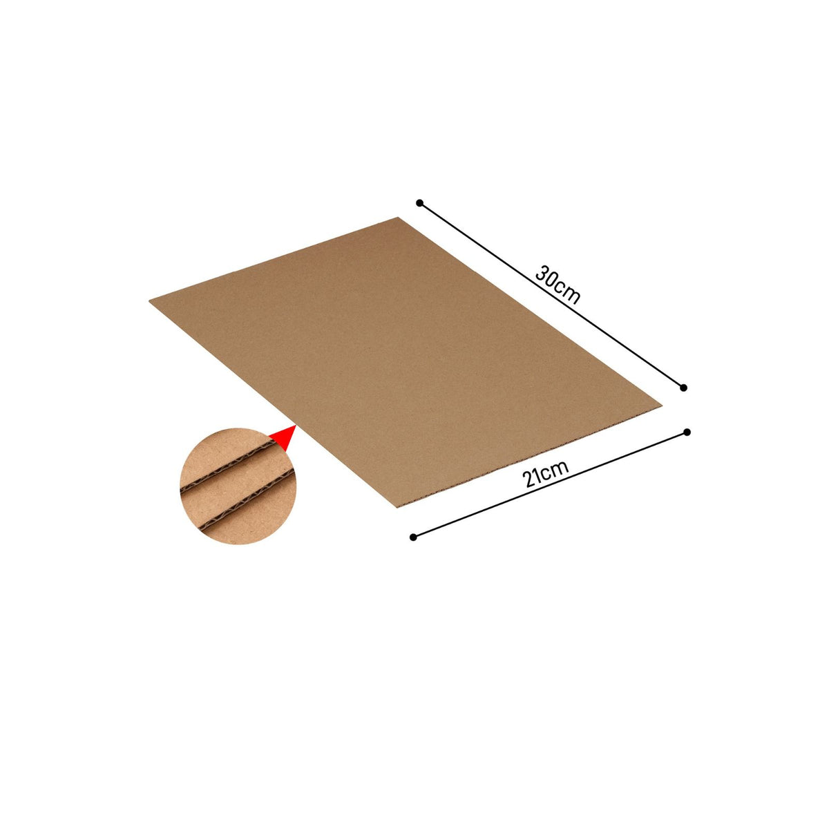 Lot de 20 feuilles carton ondulé A4, microcannelure 2 mm