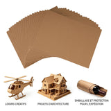 Lot de 20 feuilles carton ondulé A4, microcannelure 2 mm