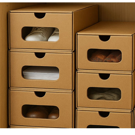 Boite chaussure et rangement marron lot de 10