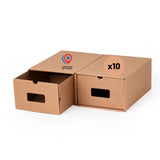 Lot de 10 boîtes de rangement carton multi-usage 32×22×14 cm – 9 L