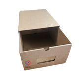 Boîte de rangement carton multi-usage 32 × 22 × 14 cm – fenêtre, idéal chaussures, papiers, accessoires