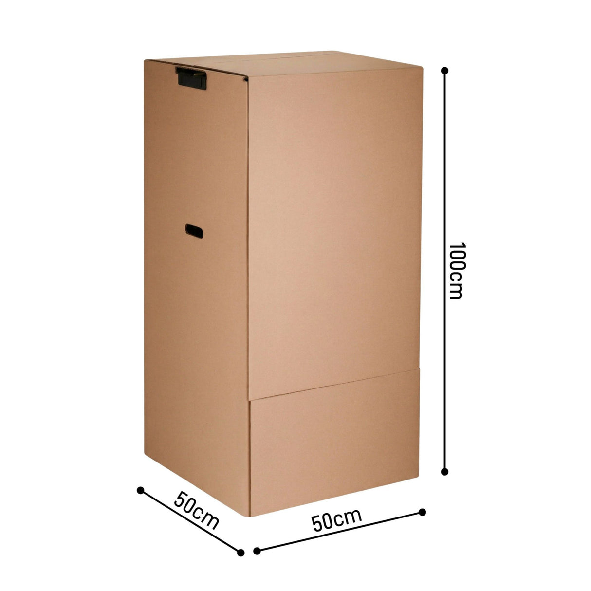 Carton Penderie double cannelure 50x50x100 cm – 250 L avec tringle plastique