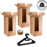 Lot de 3 Cartons Penderie 50x50x100 cm avec Tringles 2 eme choix – Fabriqués en France + 1 Rouleau Adhésif & 10 Cintres Offerts | Déménagement Vêtements, Rangement, Robuste (Copie)