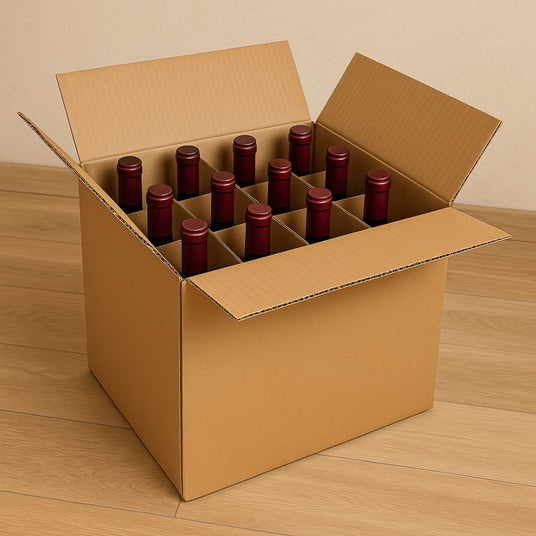 Carton avec croissillons bouteilles