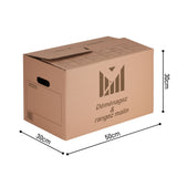 Lot de 10 cartons 50x30x30 cm – 41 l + Poignées + Adhésif offert