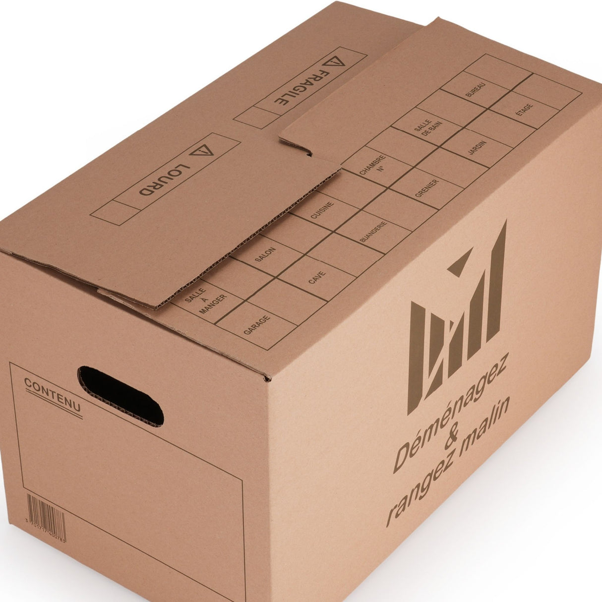 Lot de 10 cartons 50x30x30 cm – 41 l + Poignées + Adhésif offert