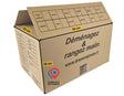 Carton de déménagement standard 55x35x30 cm, capacité 57L, simple cannelure, fabriqué en France. Idéal pour emballer, stocker et transporter vos affaires.