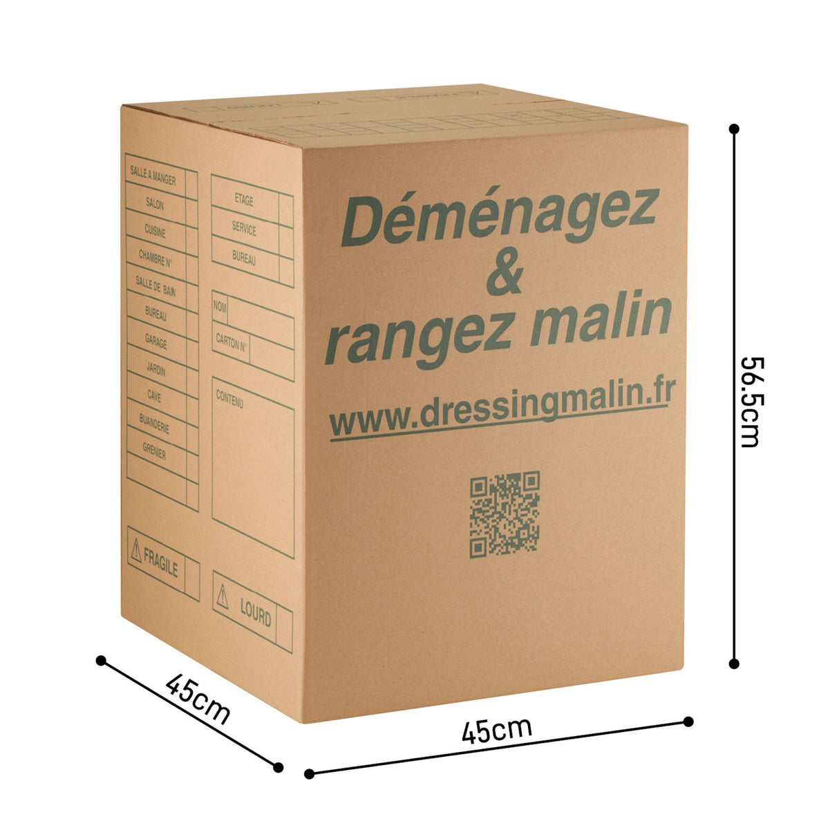 Carton grand volume double cannelure 45x45x56.5 cm - 114L