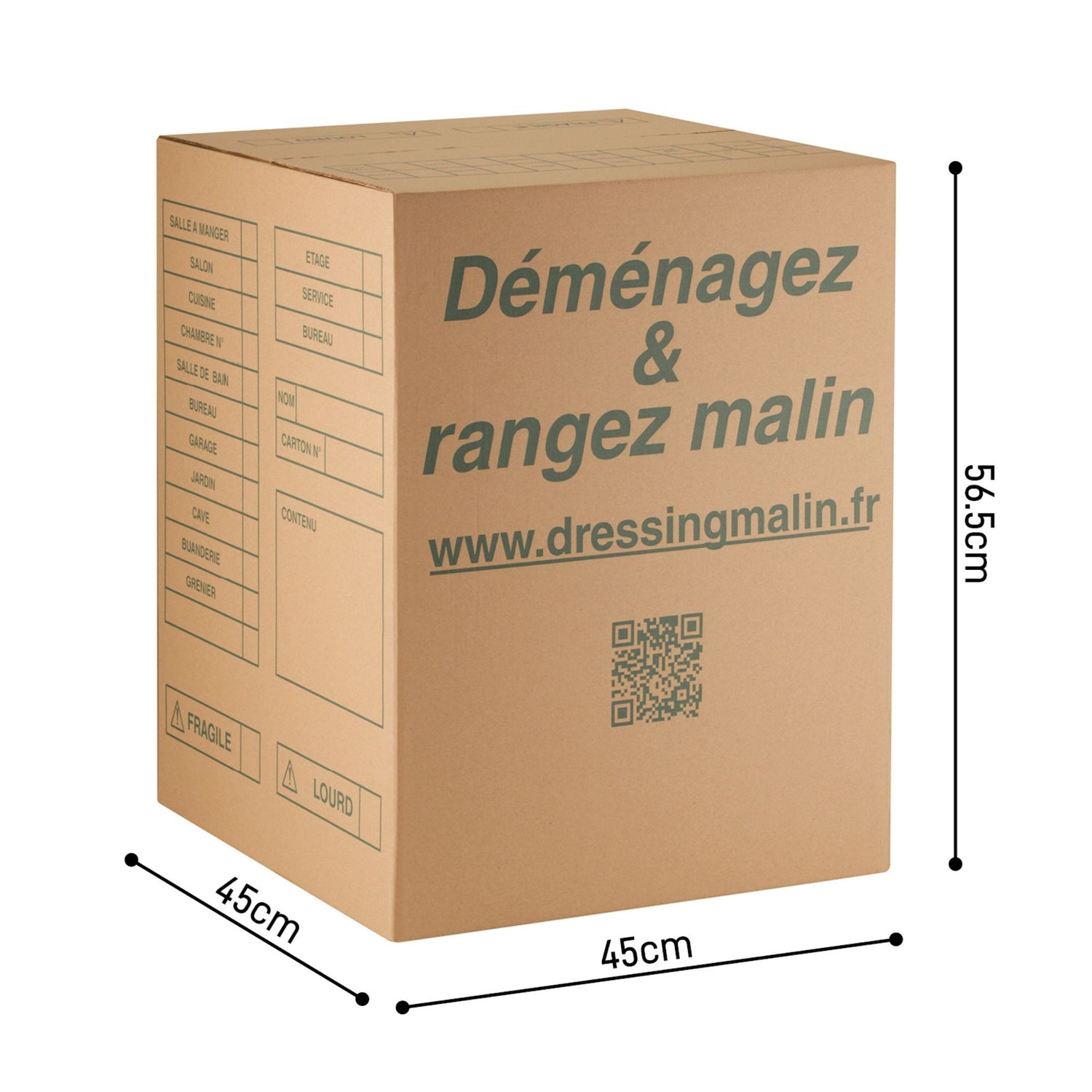 Carton grand volume double cannelure 45x45x56.5 cm - 114L