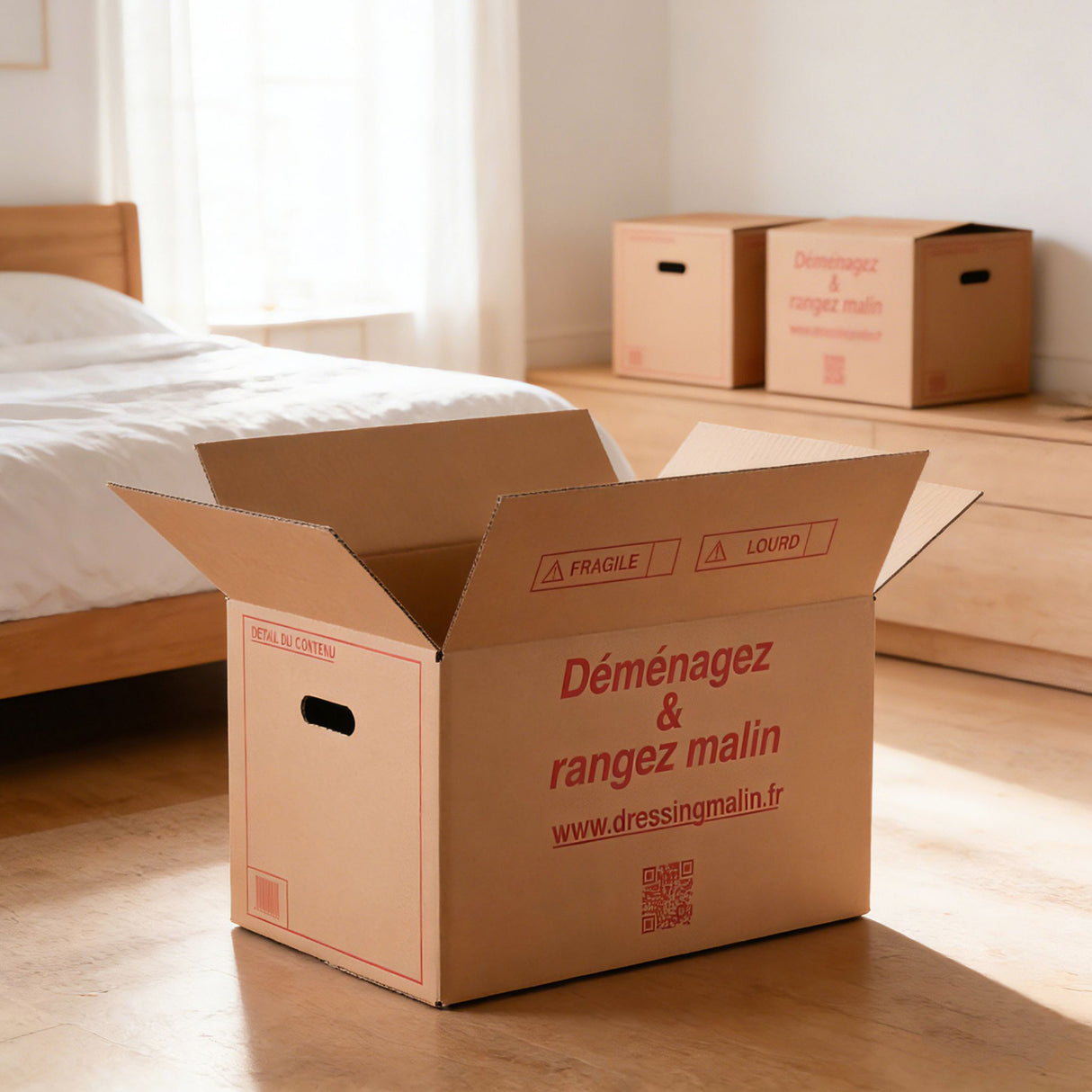 Carton standard double cannelure avec poignées 2 eme choix – 55x35x30 - 57L