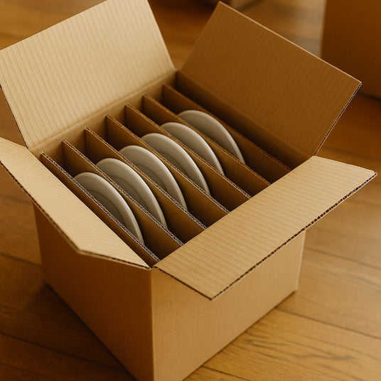 Carton avec croisillons assiettes