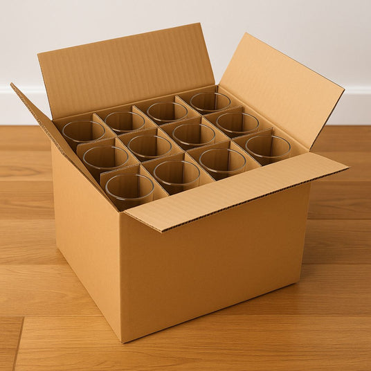 Carton avec croisillons verres