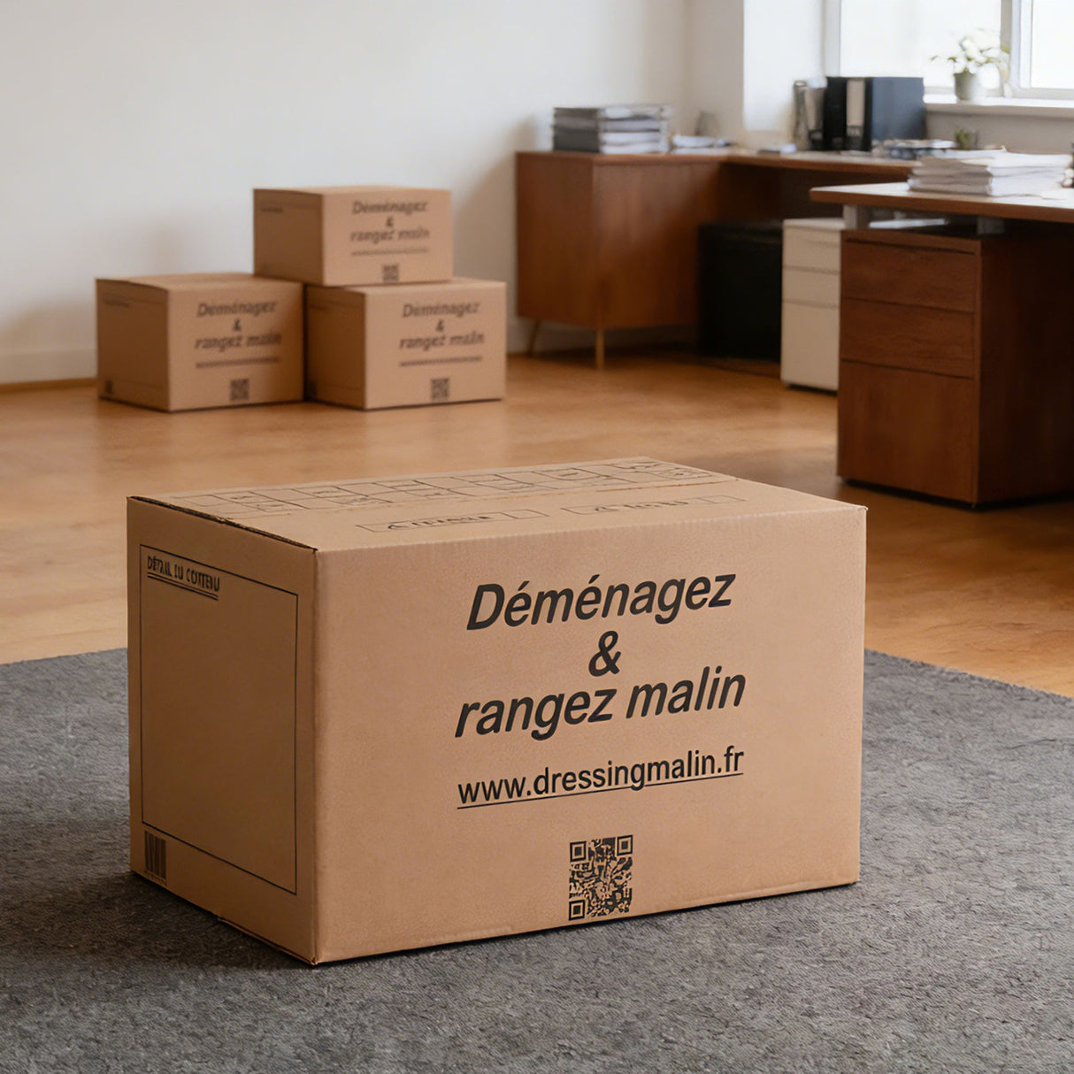 Lot de 20 cartons 2 eme choix 55x35x30 cm + rouleau adhésif havane