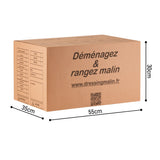 Lot de 20 cartons 2 eme choix 55x35x30 cm + rouleau adhésif havane