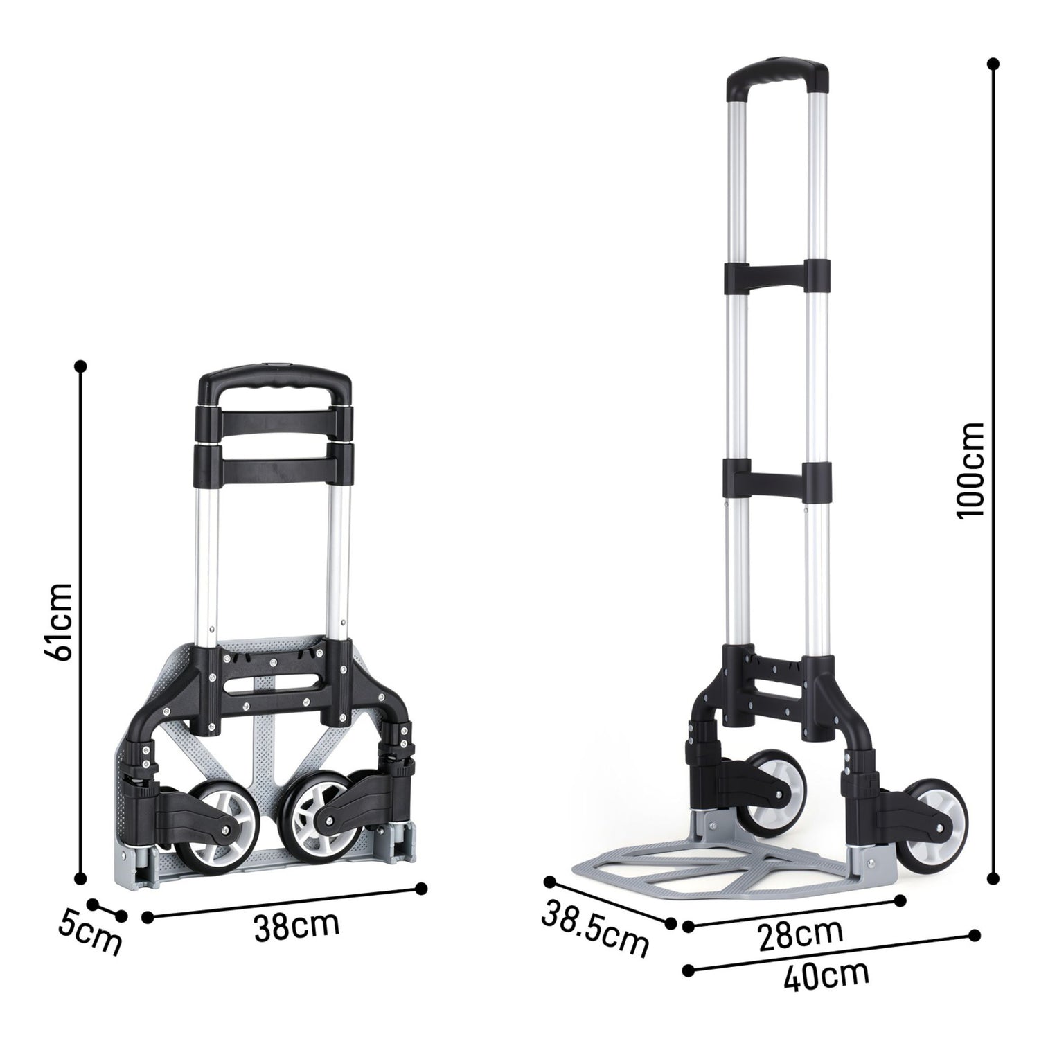 Chariot de transport pliant aluminium 75 kg
