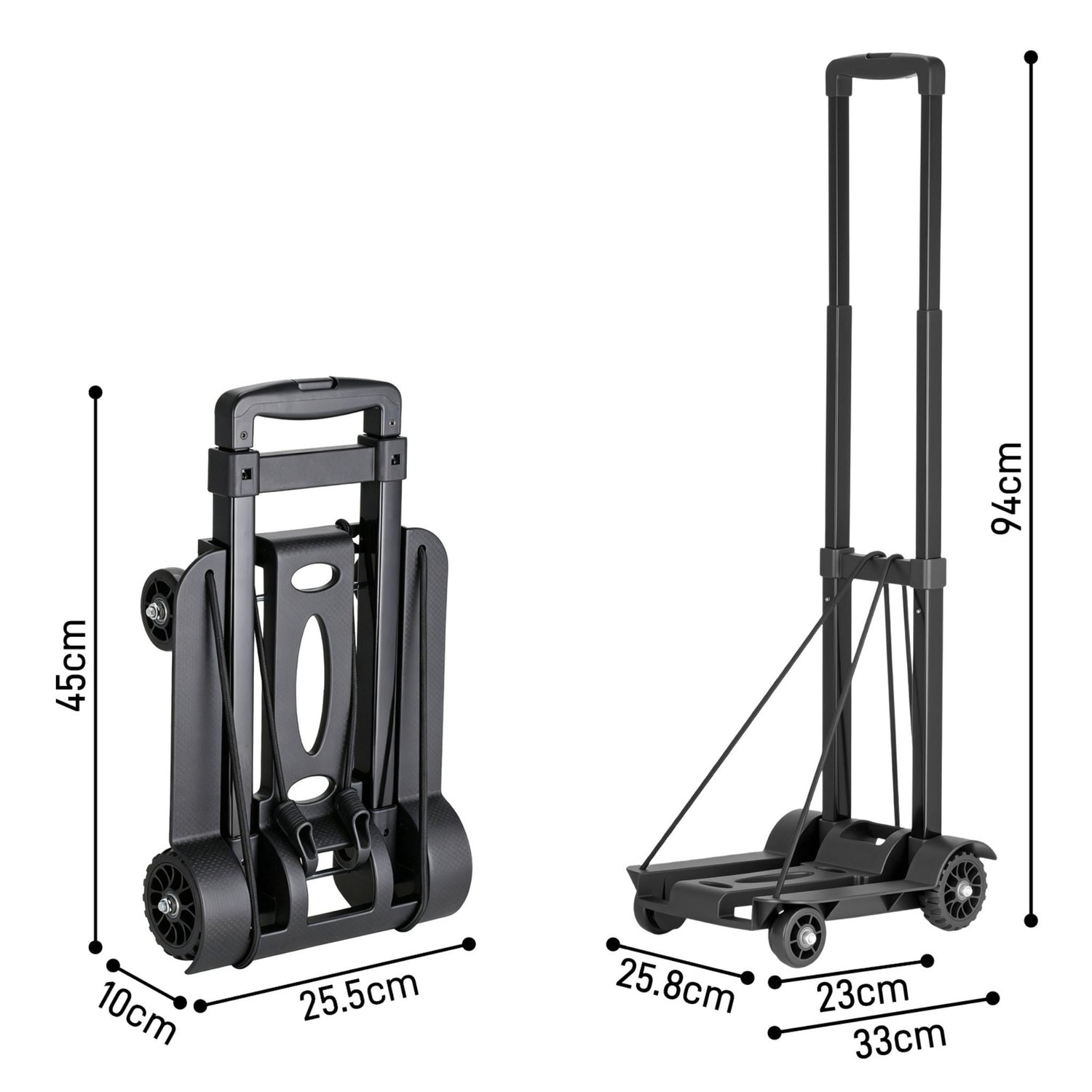 Chariot pliable acier 4 roues 30 kg