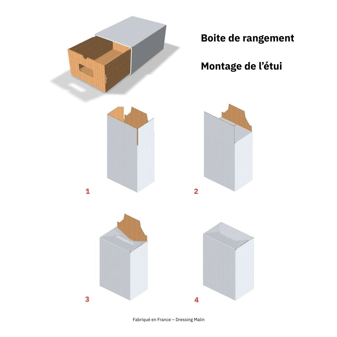 Lot de 10 boîtes déco rangement carton 32×22×14 cm - Chaussures & accessoires