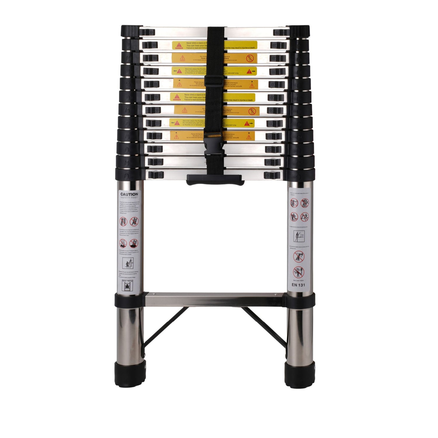 Échelle télescopique inox 3,8 m – 150 kg