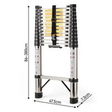 Échelle télescopique inox 3,8 m – 150 kg